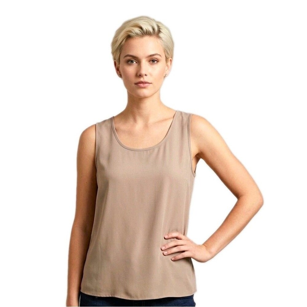 Lauren Lee Womens Top Tank Cami Shell Large Brown Layering career sleeveless VTG
